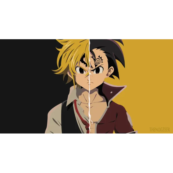 MELIODAS & ZELDRIS minimalist  Mouse Pad (Desk Mat)