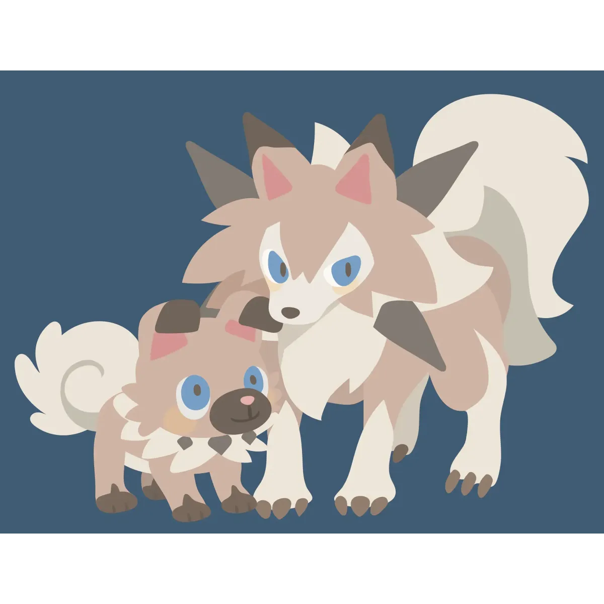 Rockruff and Lycanroc  Mouse Pad (Desk Mat)