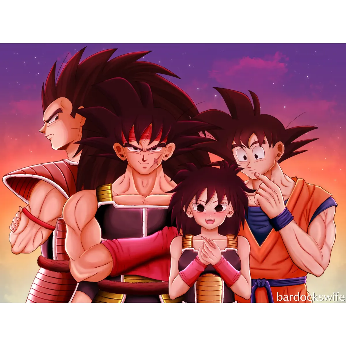 Bardock, Gine, Goku and Raditz  Mouse Pad (Desk Mat)