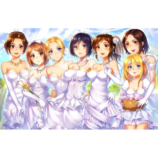 Attack on Titan girls wearing wedding dresses  Mouse Pad (Desk Mat)