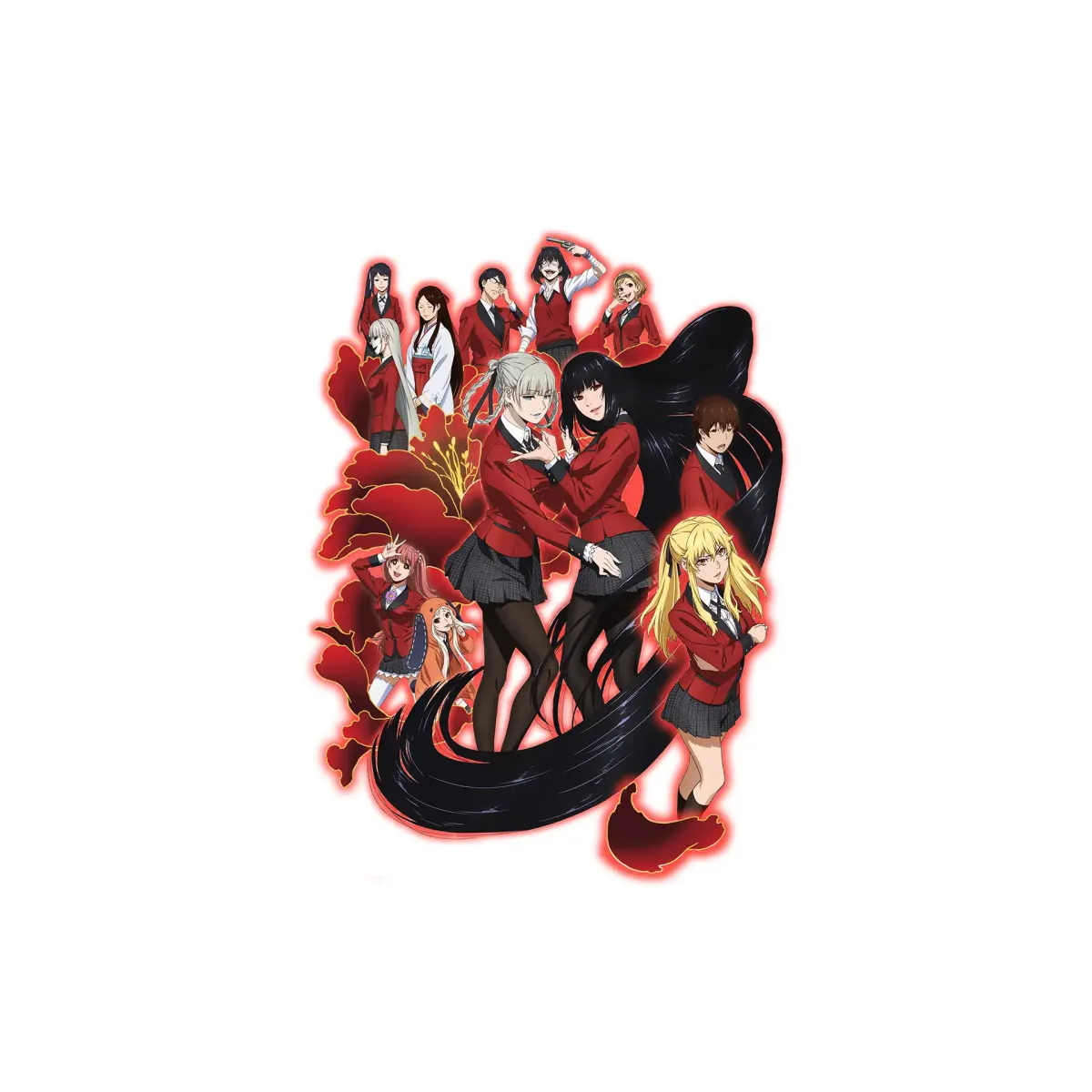 Kakegurui Yumeko Jabami, Mary Saotome, Midari Ikishima, Kirari Momobami, Yumemi Yumemite  Mouse Pad (Desk Mat)