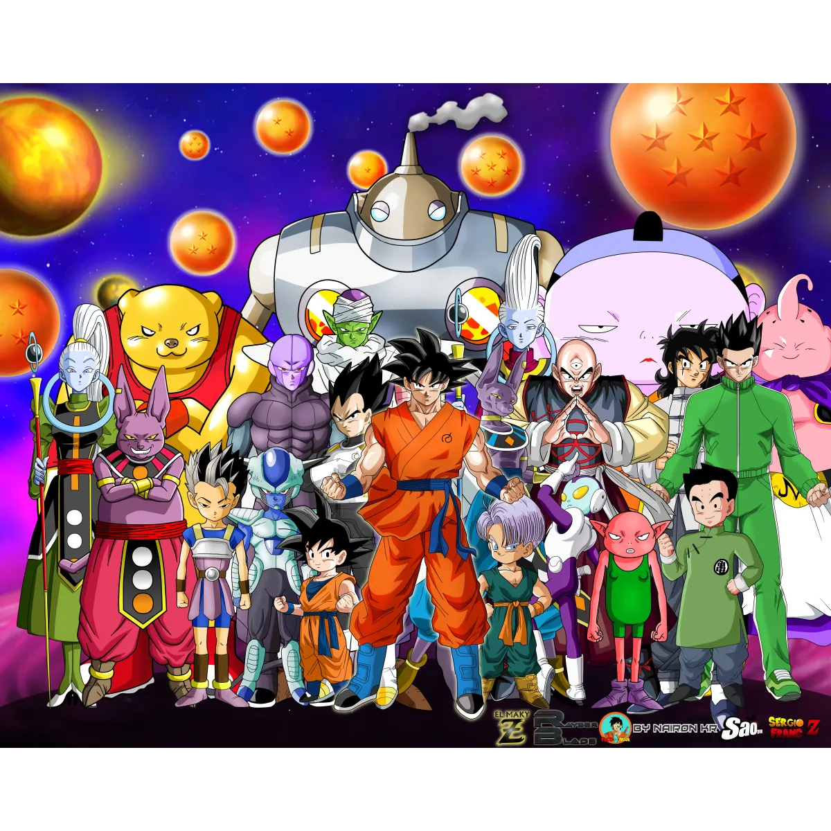 Goku, Trunks, Vegeta, Whis, Beerus, Gohan and Tenshinhan (Dragon Ball) 8k  Mouse Pad (Desk Mat)