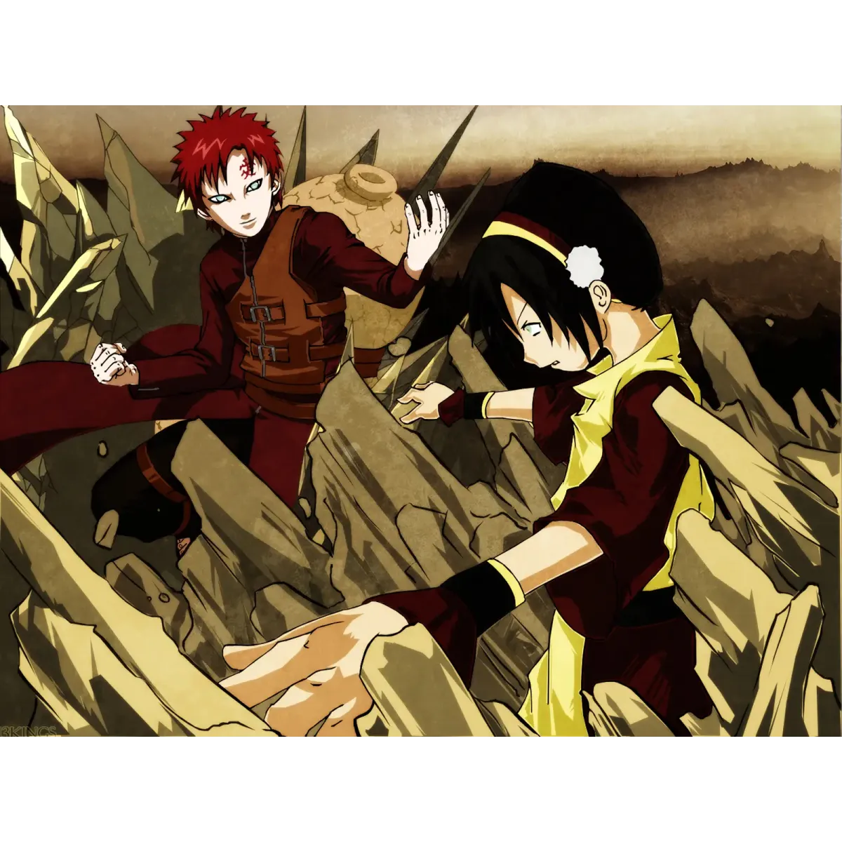 Gaara VS. Toph  Mouse Pad (Desk Mat)