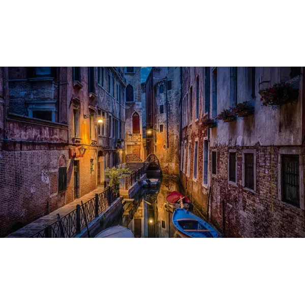 Canal in Venice at Night Mouse Pad (Desk Mat)