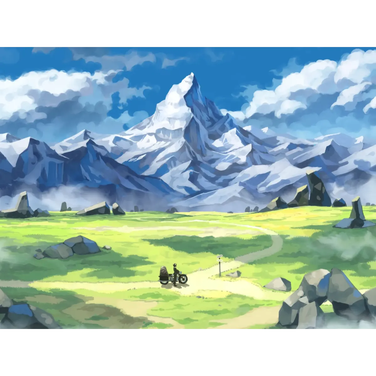 Anime Landscape  Mouse Pad (Desk Mat)