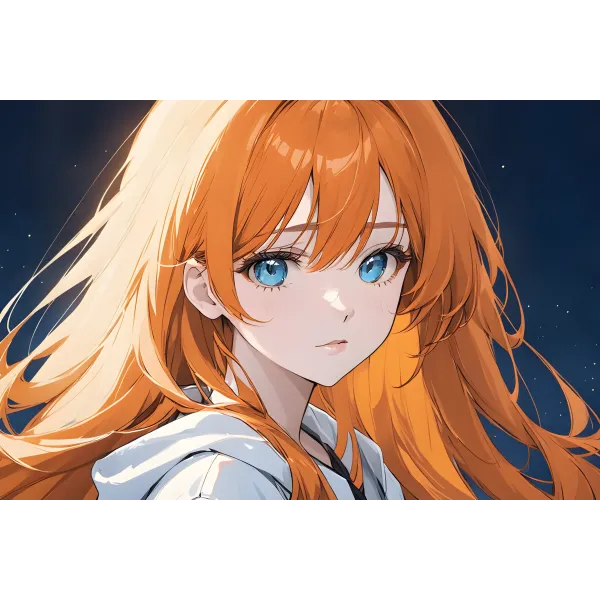 Ai Art,Blue eye,Orange hair  Mouse Pad (Desk Mat)