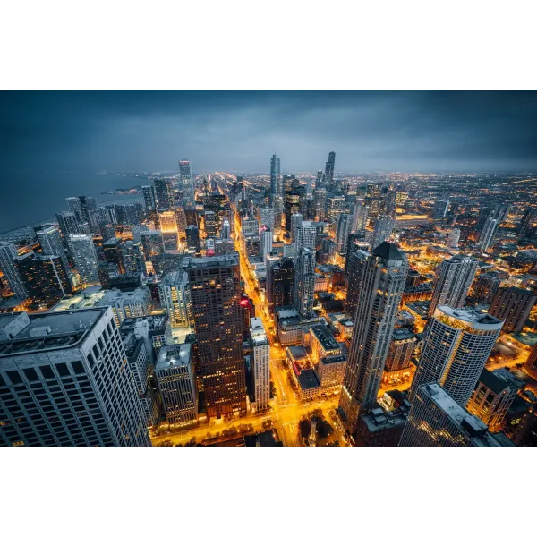 Aerial view of Chicago, on Lake Michigan in Illinois Mouse Pad (Desk Mat)