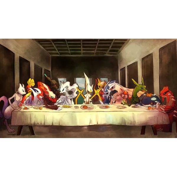 Legendary Pokémon Last Supper  Mouse Pad (Desk Mat)