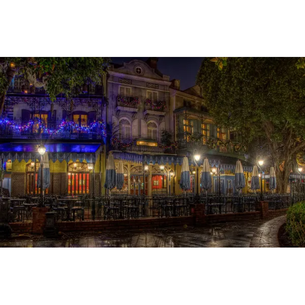 Christmas Lights on City Street at Night Mouse Pad (Desk Mat)