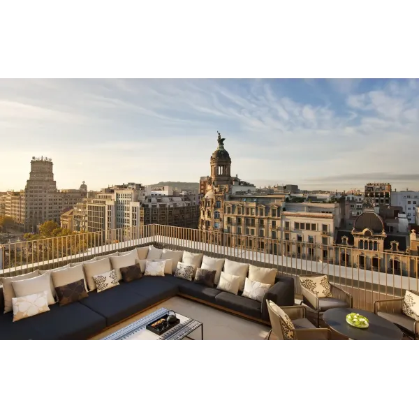 View from the Rooftop of the Mandarin Oriental, Barcelona, Spain Mouse Pad (Desk Mat)