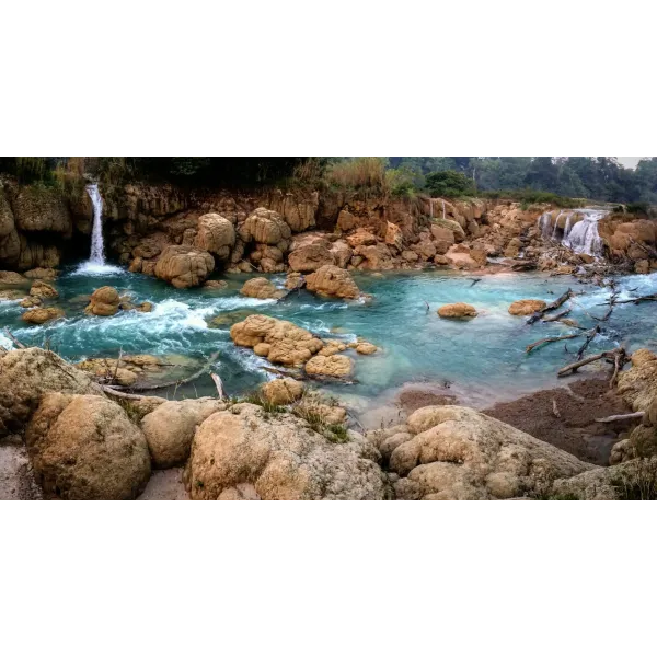 Blue Waterfall in Chiapa (México) Mouse Pad (Desk Mat)