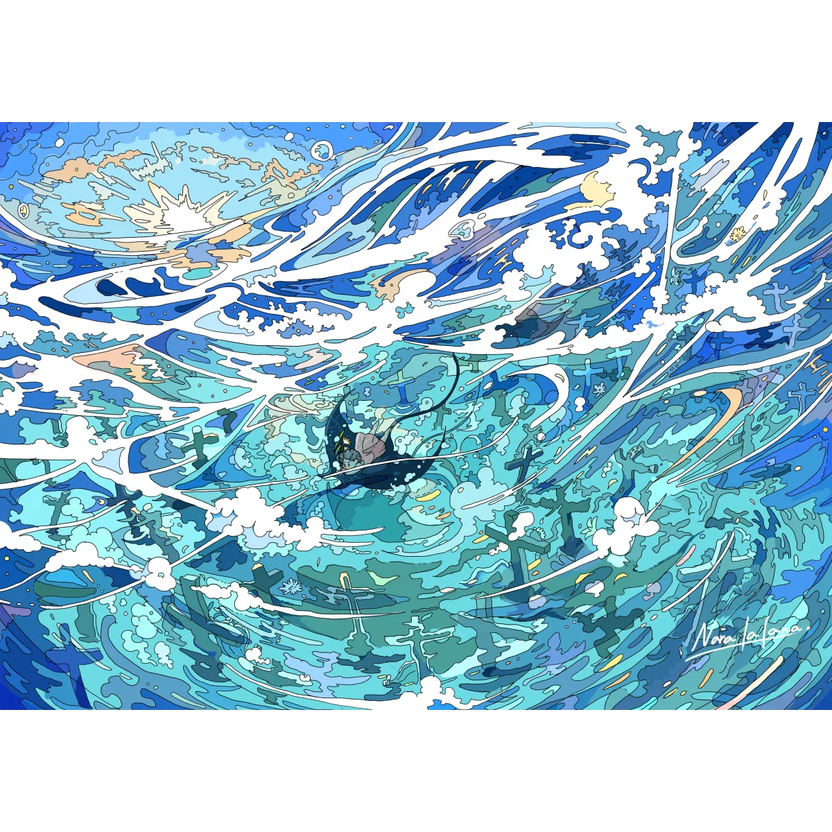 Anime Underwater  Mouse Pad (Desk Mat)