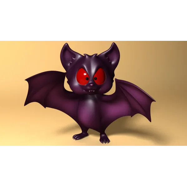 Cartoon Bat 3D Model  Mouse Pad (Desk Mat)