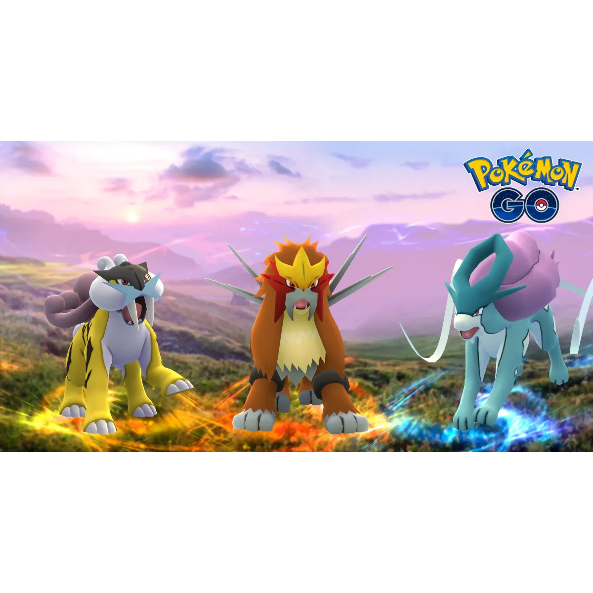 The Legendary Beasts in Pokémon Go Mouse Pad (Desk Mat)