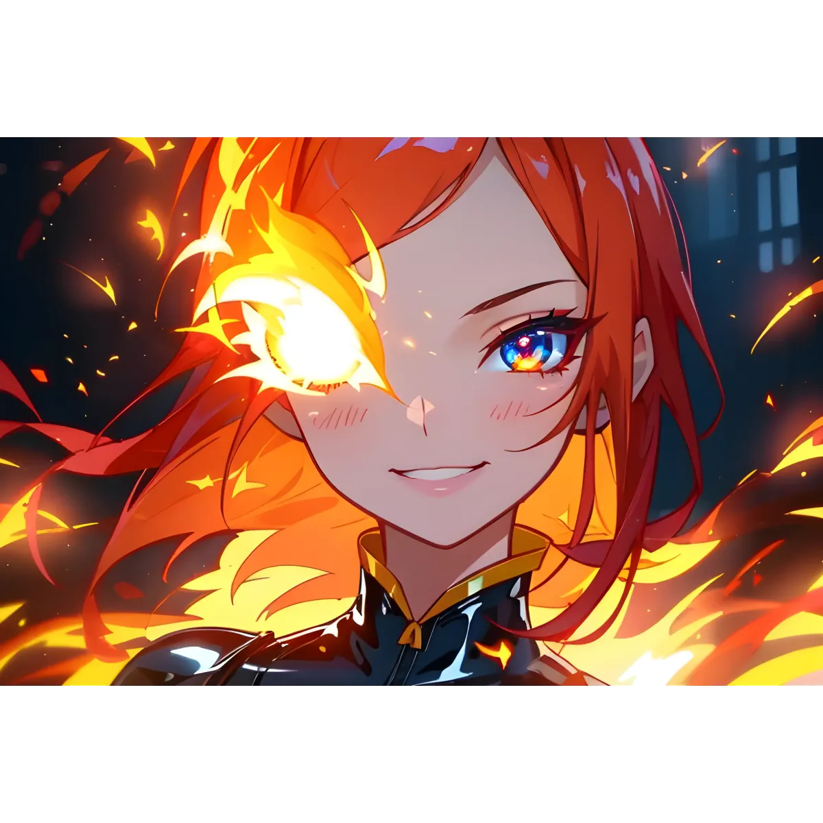 AI Art,red hair,blue eye  Mouse Pad (Desk Mat)