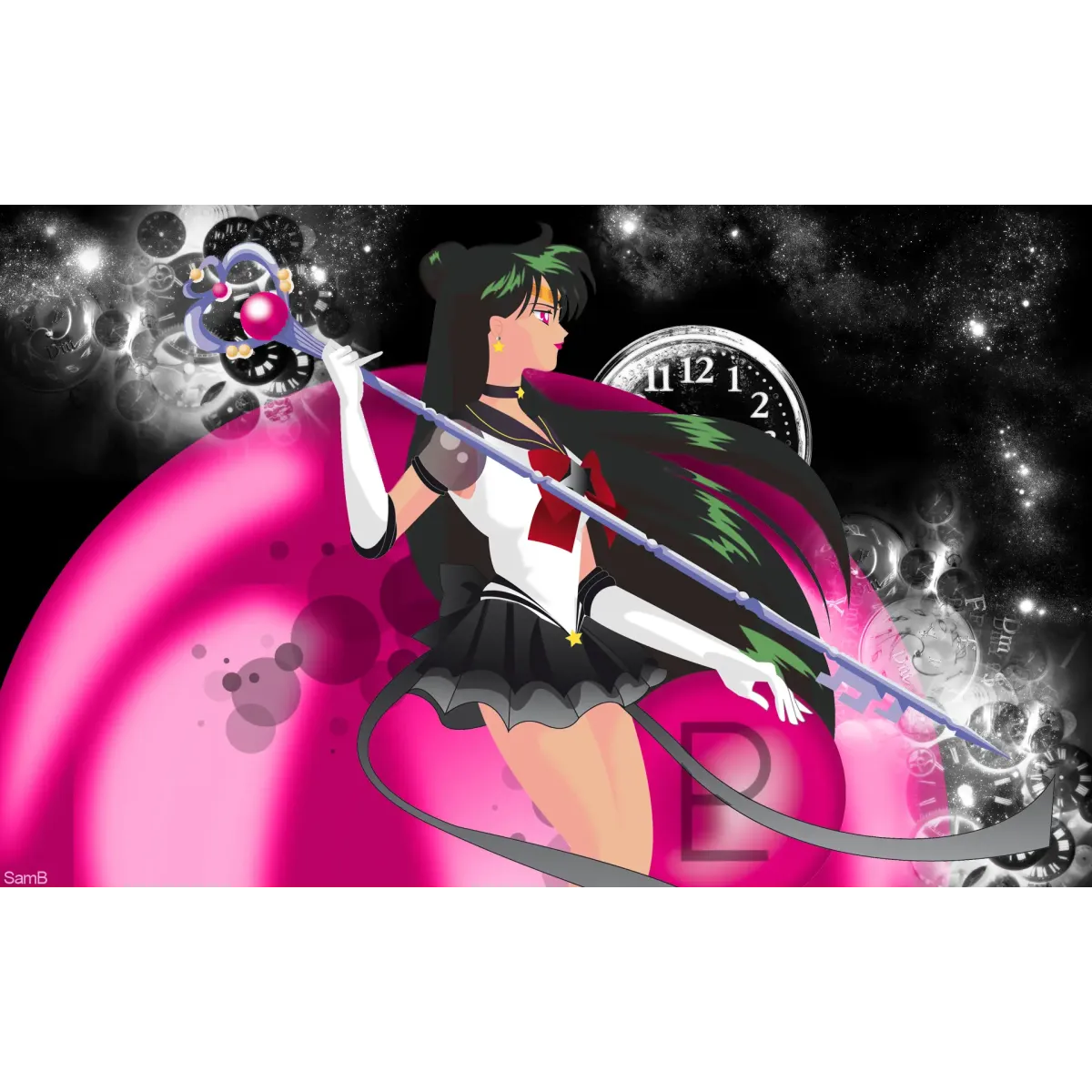 sailor pluto Mouse Pad (Desk Mat)