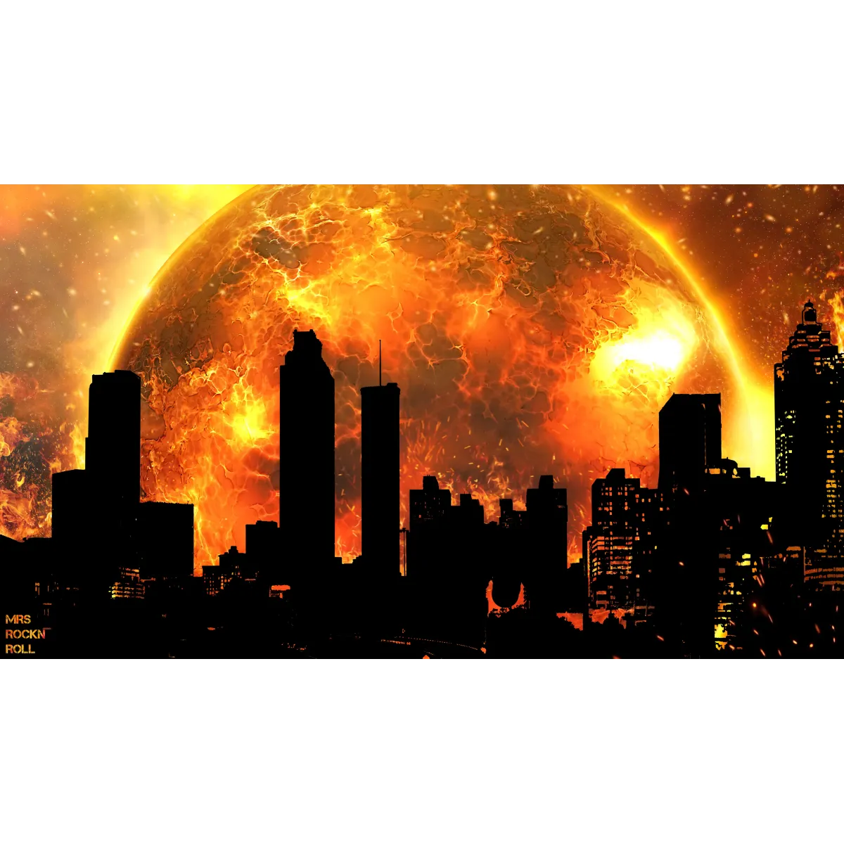 8k Ultra Doomsday Sun Fireball Skyline Buildings Destruction  Mouse Pad (Desk Mat)