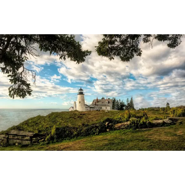 Lighthouse under a cloudy sky Mouse Pad (Desk Mat)