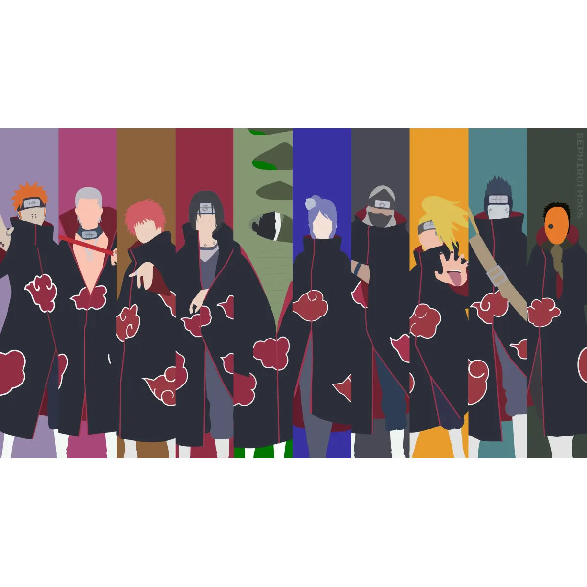 Itachi Uchiha, Obito Uchiha, Yahiko, Pain, Konan, Black Zetsu, Hidan, Sasori, Deidara and Kisame Hoshigaki  Mouse Pad (Desk Mat)