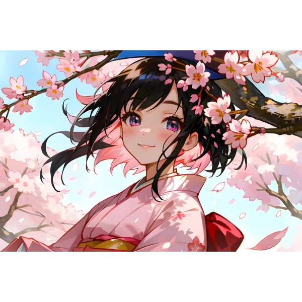 ai art,oil painting,sakura tree,pink theme,smile,painting,art,hd  Mouse Pad (Desk Mat)