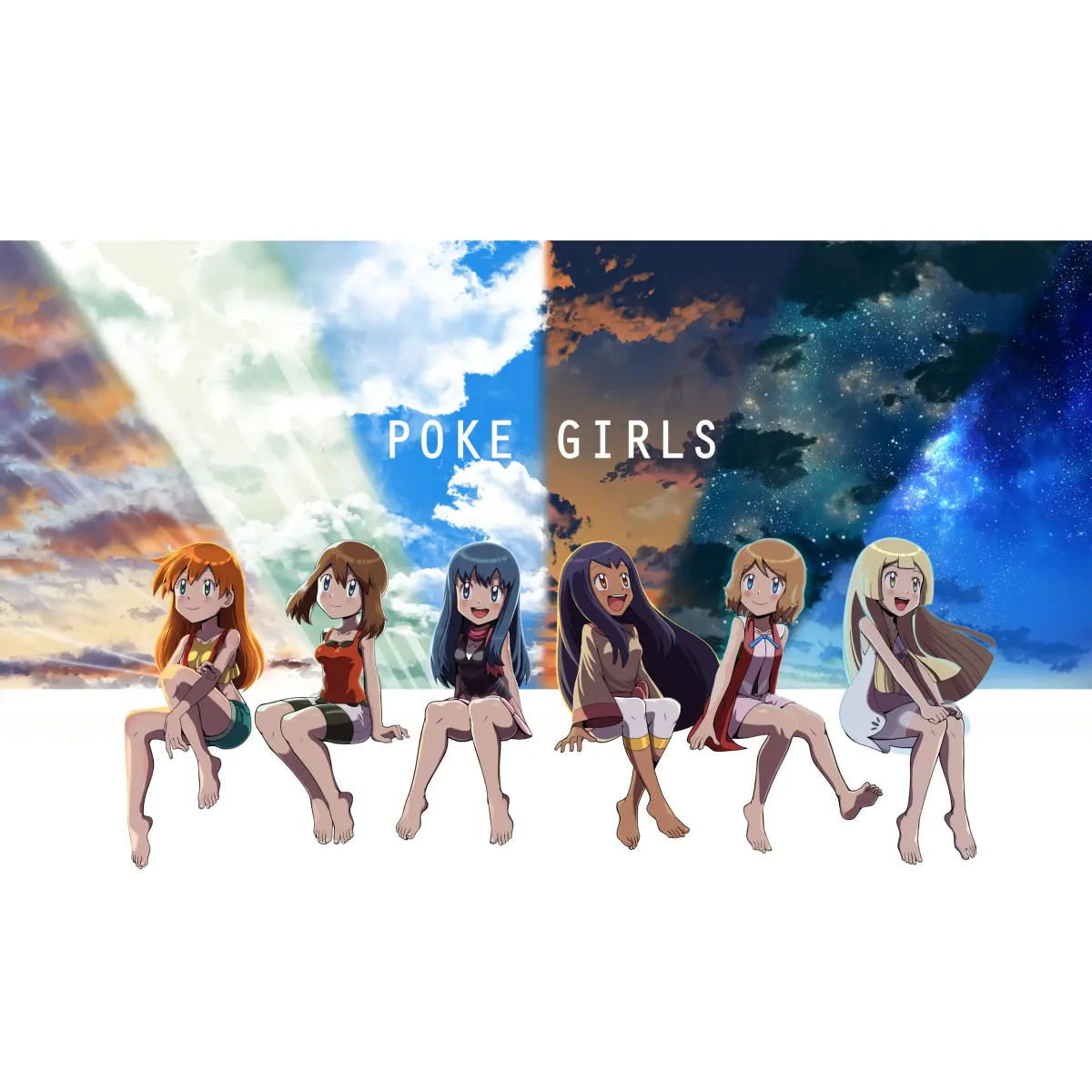 Poke Girls  Mouse Pad (Desk Mat)