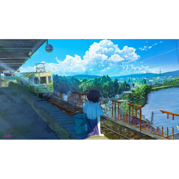 Anime Train Station  Mouse Pad (Desk Mat)