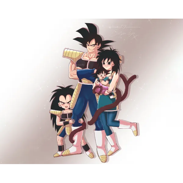 Bardock, Gine, Goku and Raditz  Mouse Pad (Desk Mat)