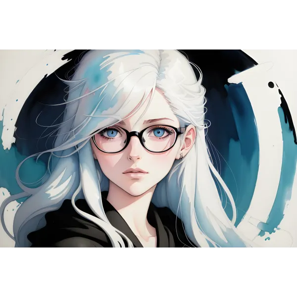 Ai art,white hair  Mouse Pad (Desk Mat)