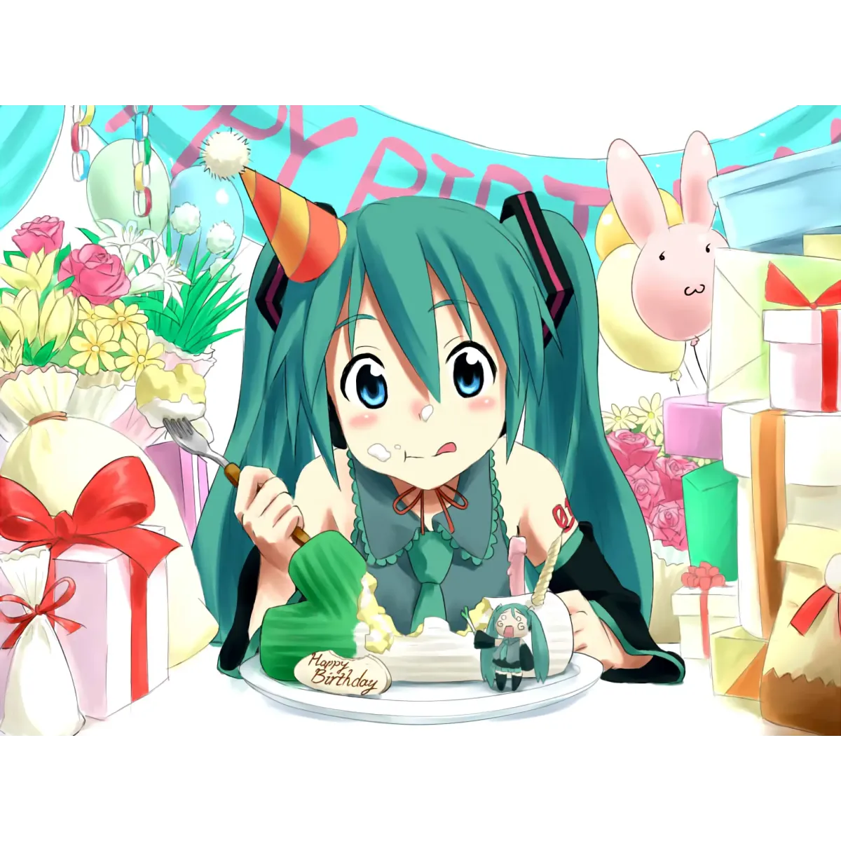 Happy Birthday! Miku  Mouse Pad (Desk Mat)