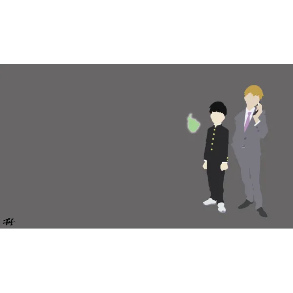 Mob Psycho 100 Arataka Reigen, Shigeo Kageyama, Ekubo  Mouse Pad (Desk Mat)