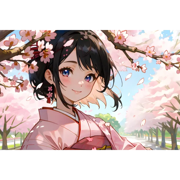 ai art,oil painting,sakura tree,pink theme,smile,painting,art,hd  Mouse Pad (Desk Mat)