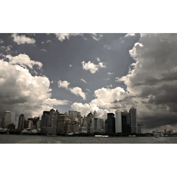 Looking across the Hudson River towards lower Manhattan  Mouse Pad (Desk Mat)