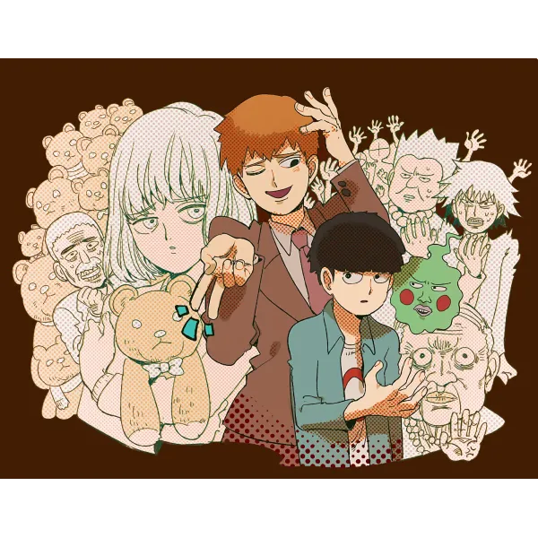 Mob Psycho 100 Arataka Reigen, Shigeo Kageyama, Ekubo  Mouse Pad (Desk Mat)