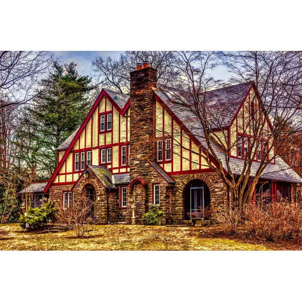 American Tudor Style House Mouse Pad (Desk Mat)