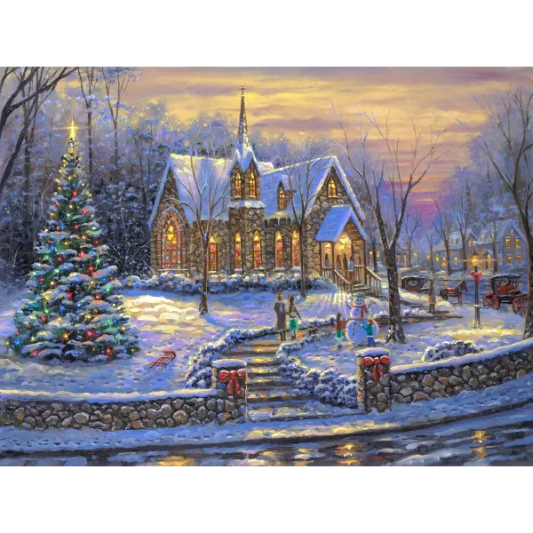 Christmas Eve in Small Town  Mouse Pad (Desk Mat)