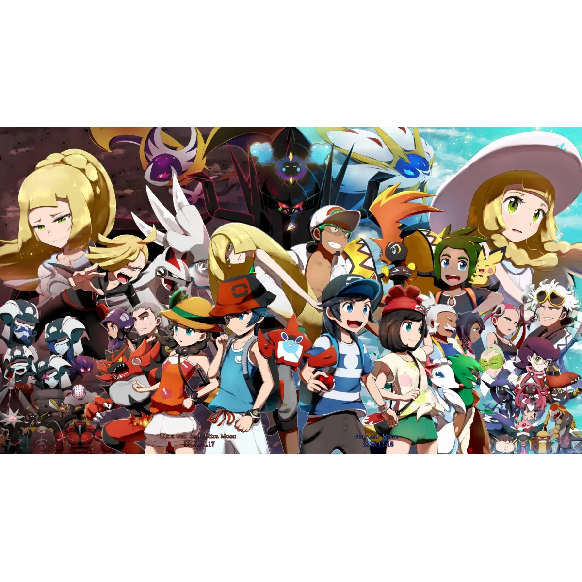 The Ultra Sun/Moon Gang  Mouse Pad (Desk Mat)