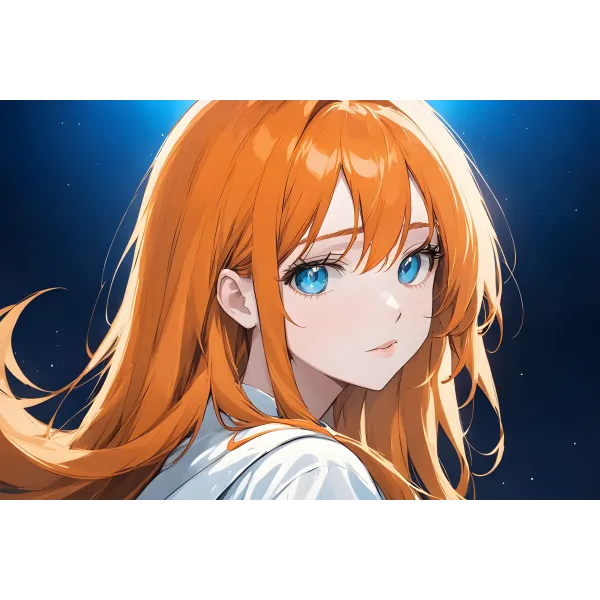 Ai Art,Blue eye,Orange hair  Mouse Pad (Desk Mat)