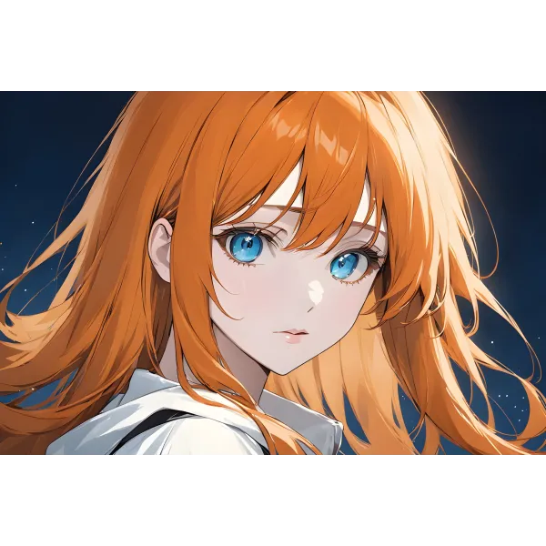 Ai Art,Blue eye,Orange hair  Mouse Pad (Desk Mat)