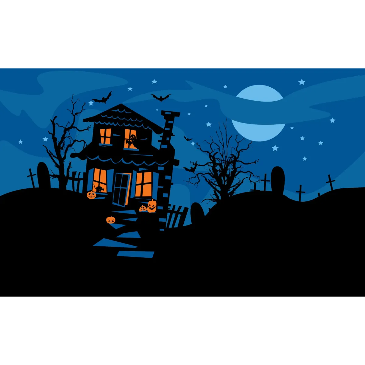 Halloween Haunted House Mouse Pad (Desk Mat)