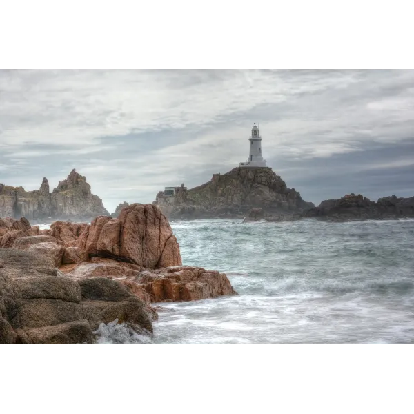 La Corbière lighthouse,Jersey in St. Brelade  Mouse Pad (Desk Mat)