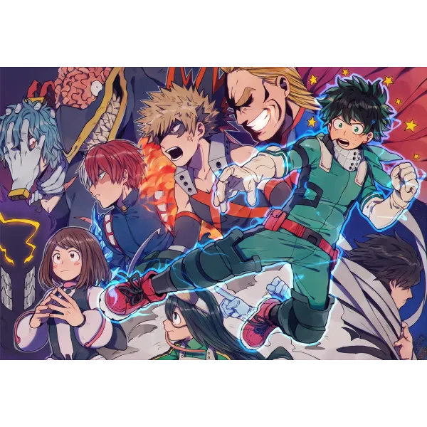 My Hero Academia Izuku Midoriya, Katsuki Bakugou, All Might, Shouta Aizawa, Tsuyu Asui  Mouse Pad (Desk Mat)