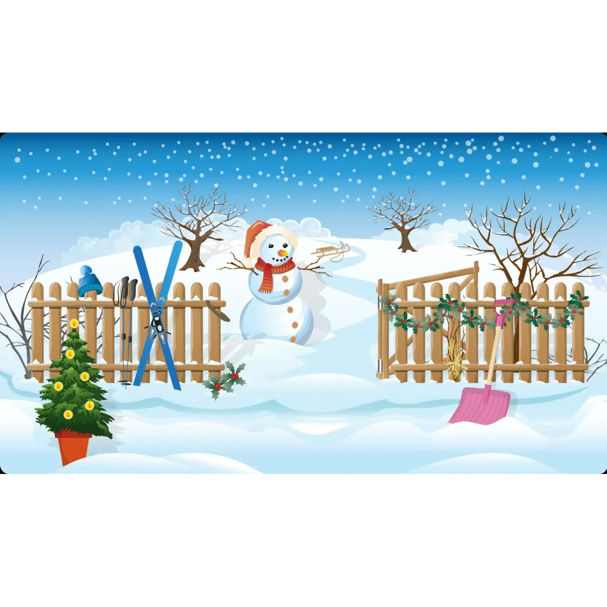 Artistic Snowman Mouse Pad (Desk Mat)