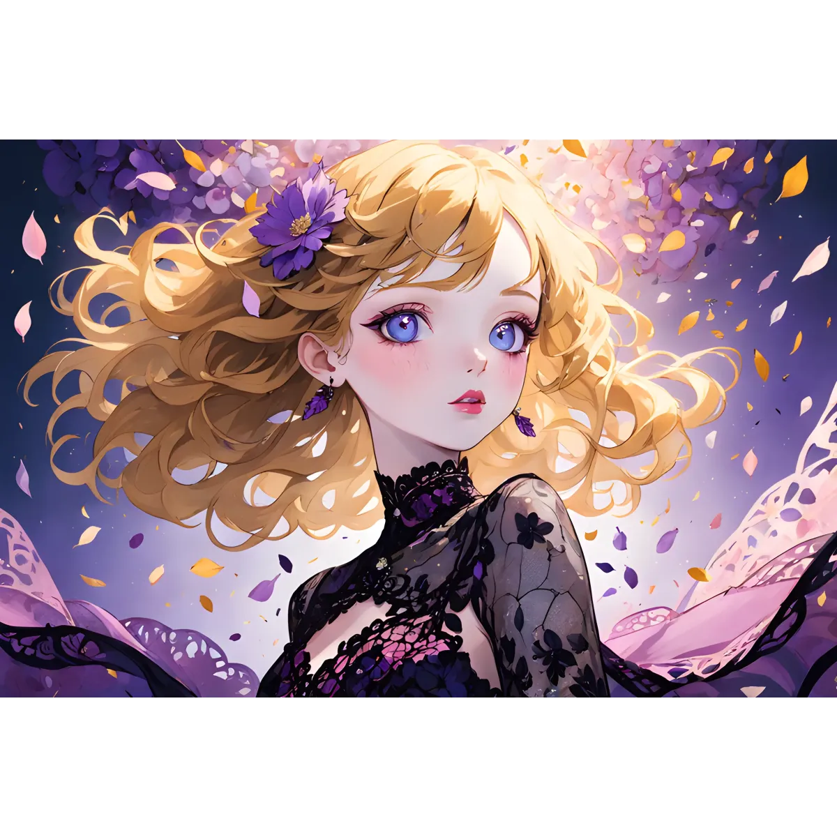 AI Art,blonde hair  Mouse Pad (Desk Mat)