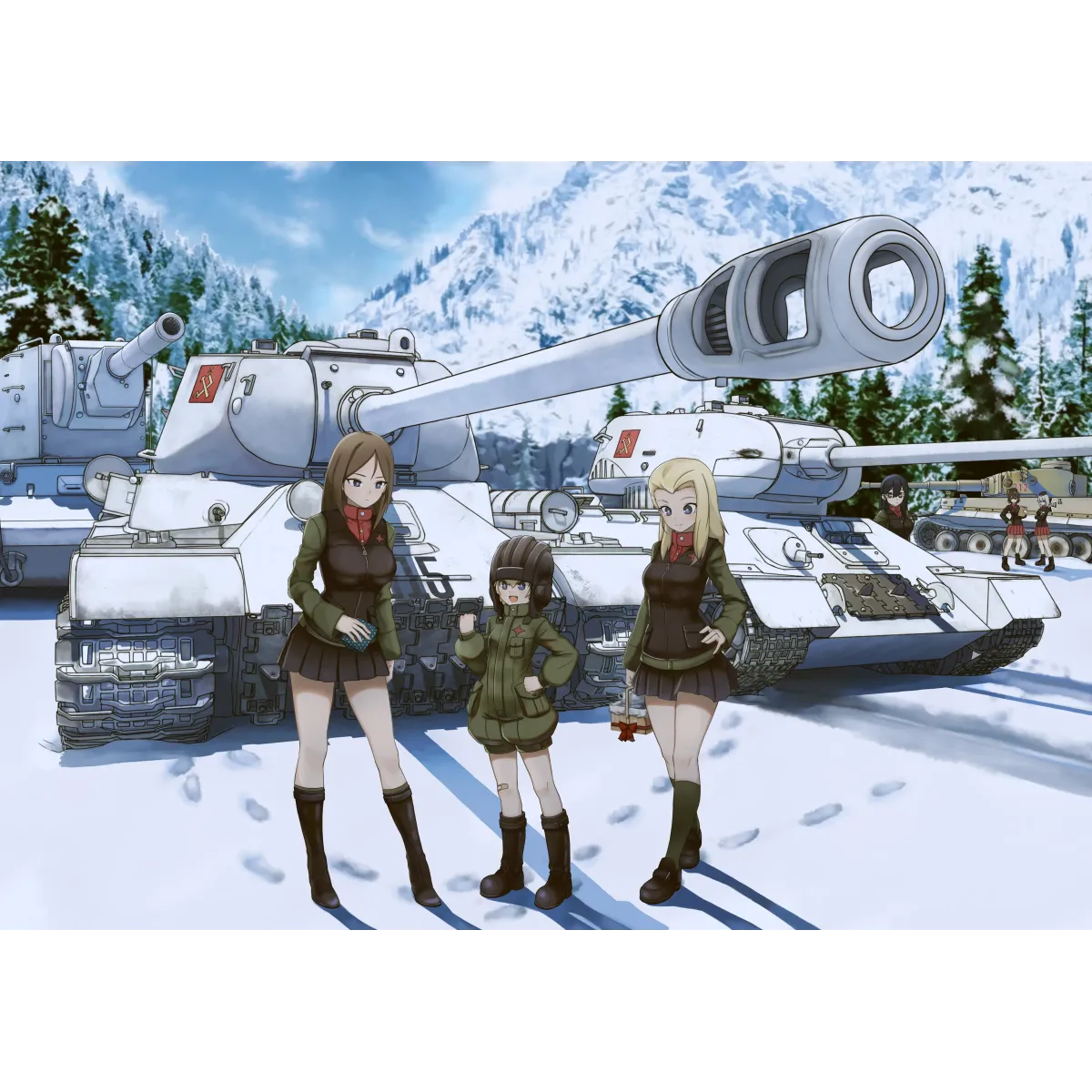 Anime Girls und Panzer Mouse Pad (Desk Mat)