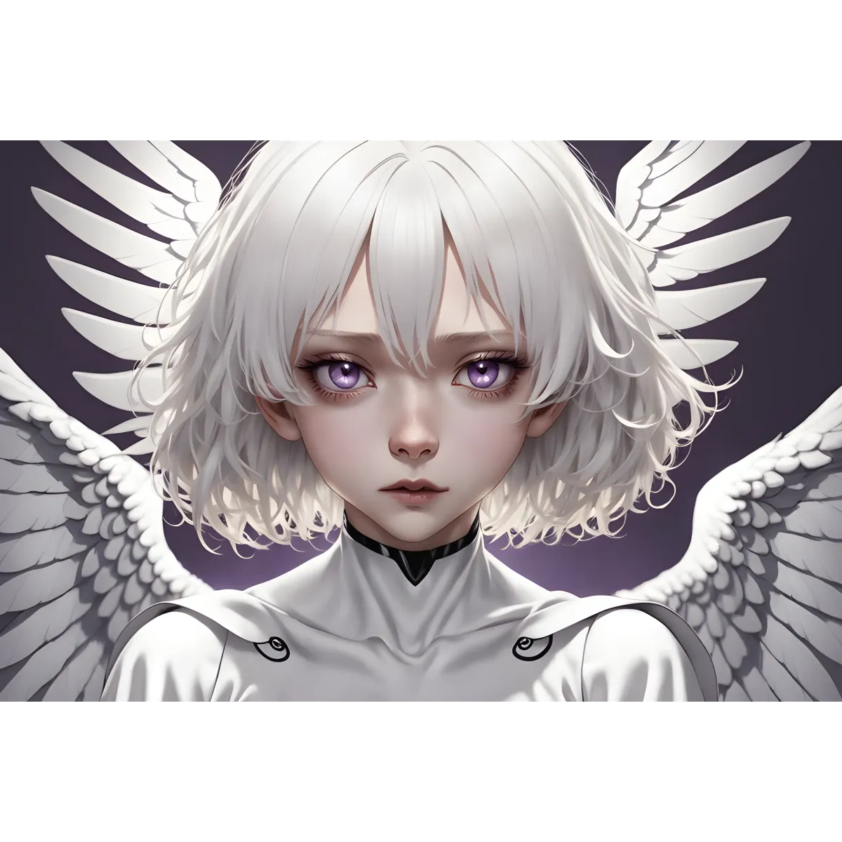 Ai Art,white hair,angel  Mouse Pad (Desk Mat)