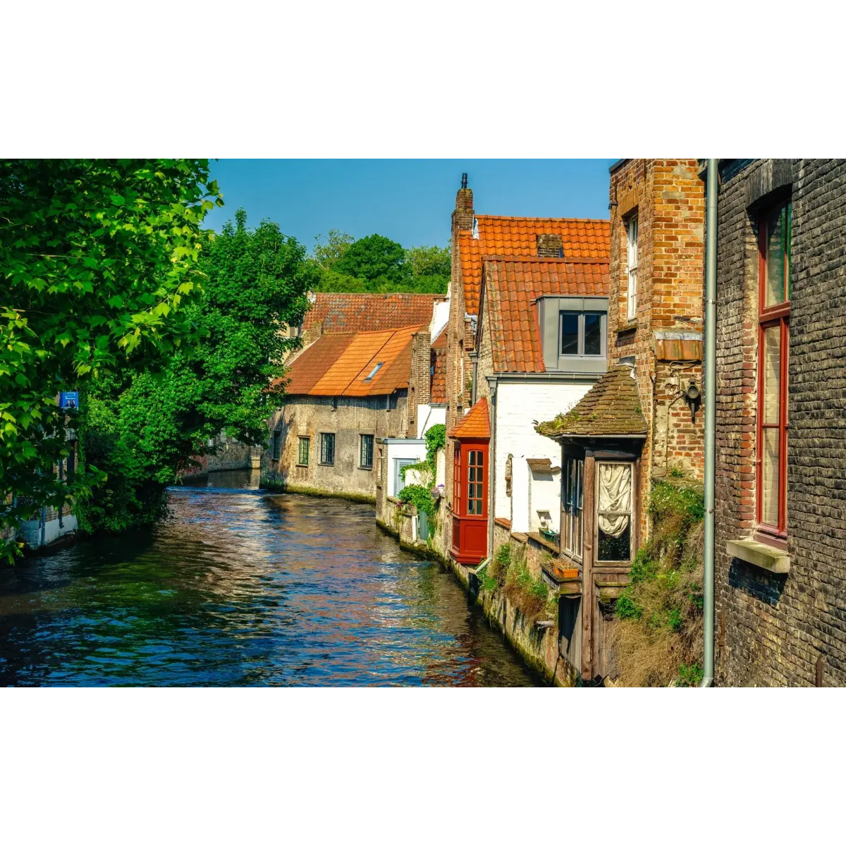 Canal in Small Town Mouse Pad (Desk Mat)