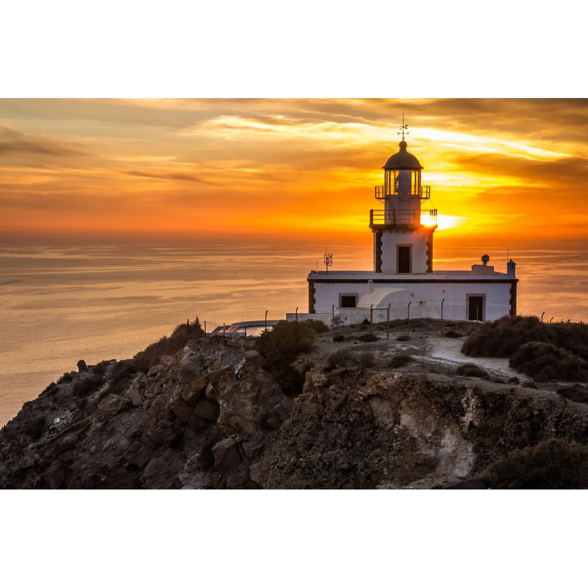 Akrotiri Lighthouse, Santorini Mouse Pad (Desk Mat)