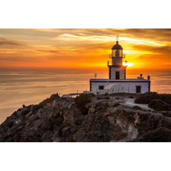 Akrotiri Lighthouse, Santorini Mouse Pad (Desk Mat)